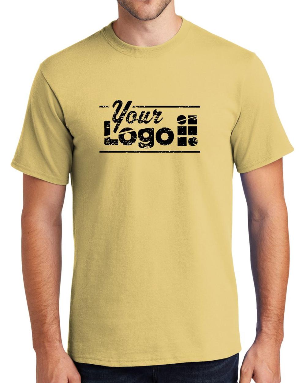 Port & Company S/S Essential Custom T-Shirt, color: Daffodil Yellow