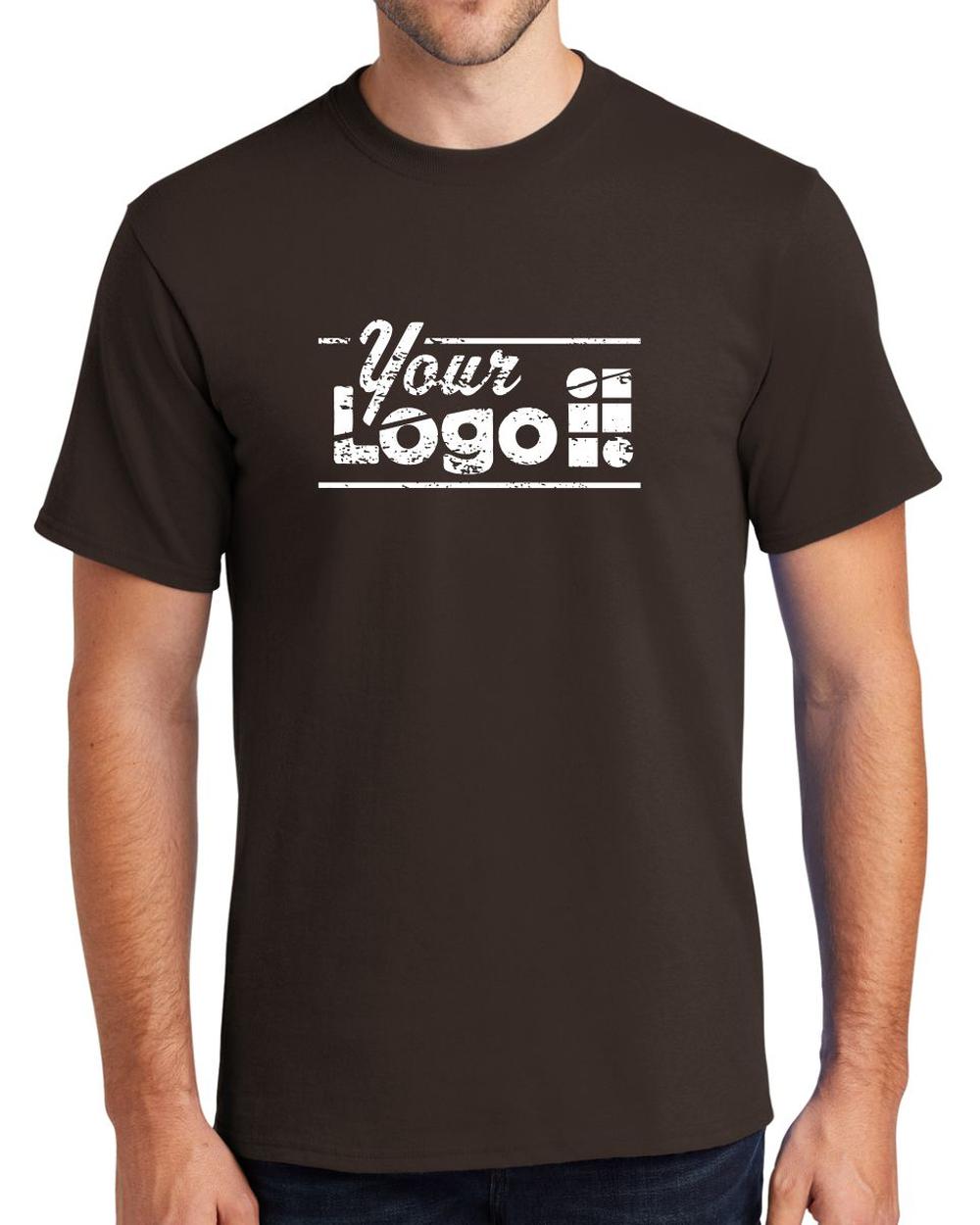 Port & Company S/S Essential Custom T-Shirt, color: Dark Chocolate Brown