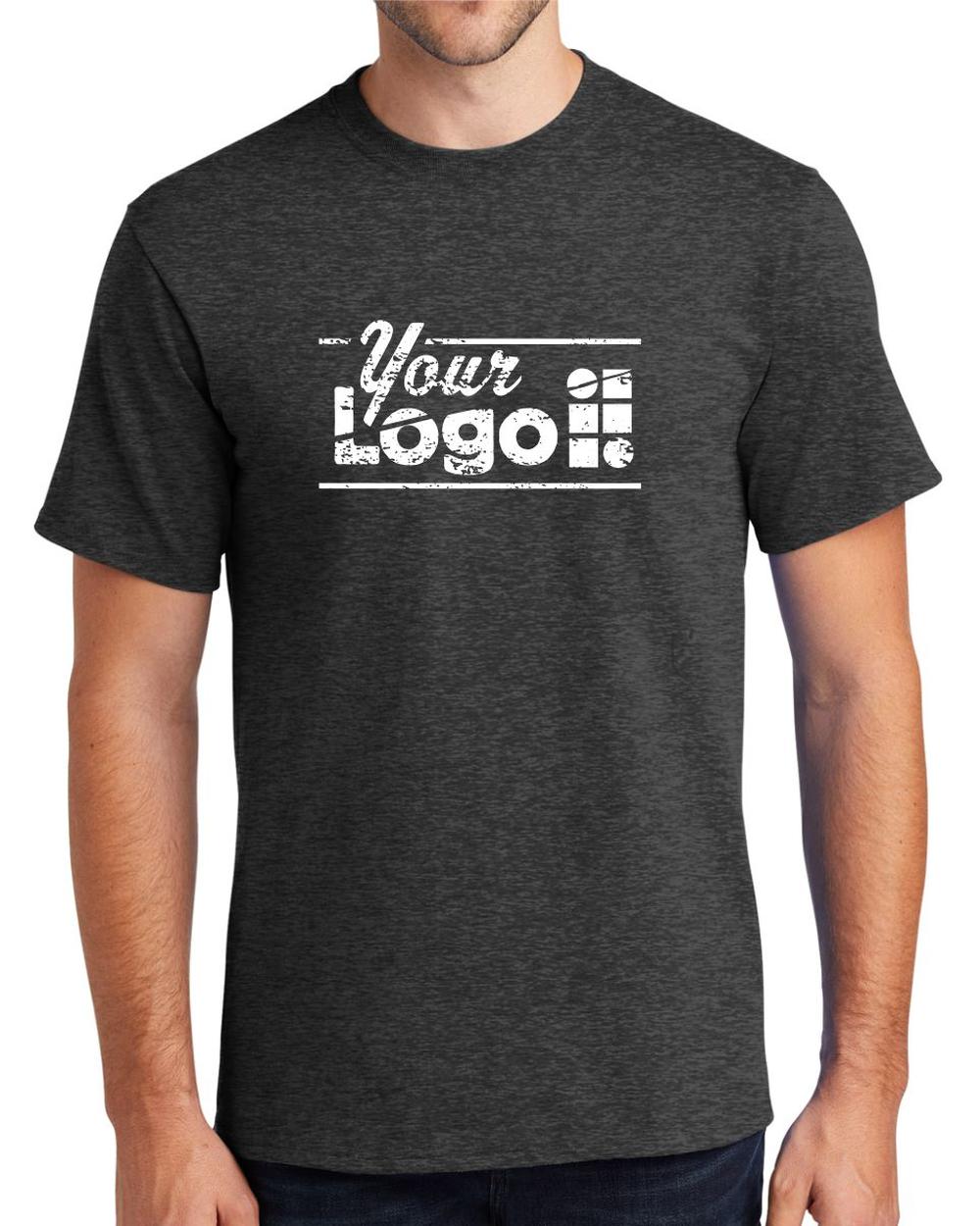 Port & Company S/S Essential Custom T-Shirt, color: Dark Heather Grey