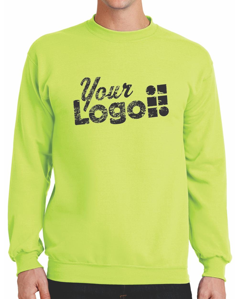 Port & Company Classic Custom Sweatshirt, color: Neon Yellow