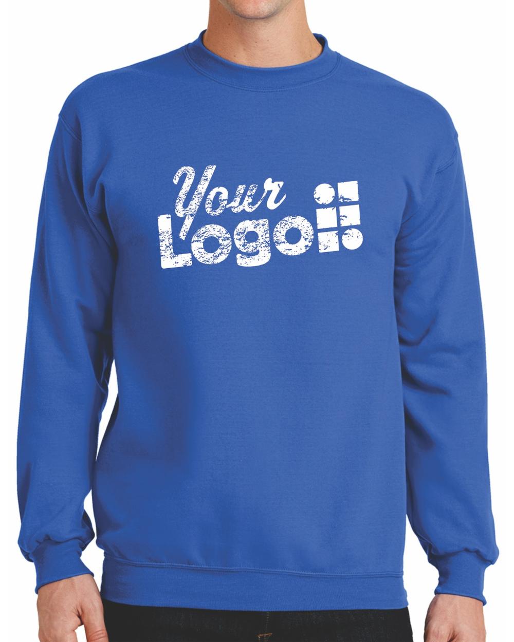Port & Company Core Fleece Crewneck Custom Sweatshirt, color: Royal