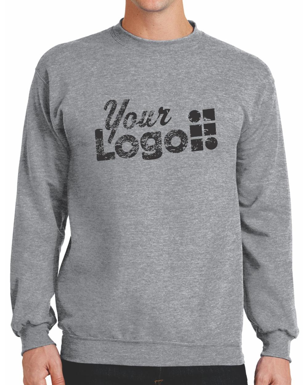 Port & Company Core Fleece Crewneck Custom Sweatshirt, color: Athletic Heather