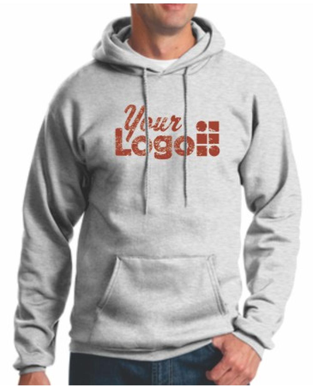 Port & Company Ultimate Custom Hoodie, color: Ash