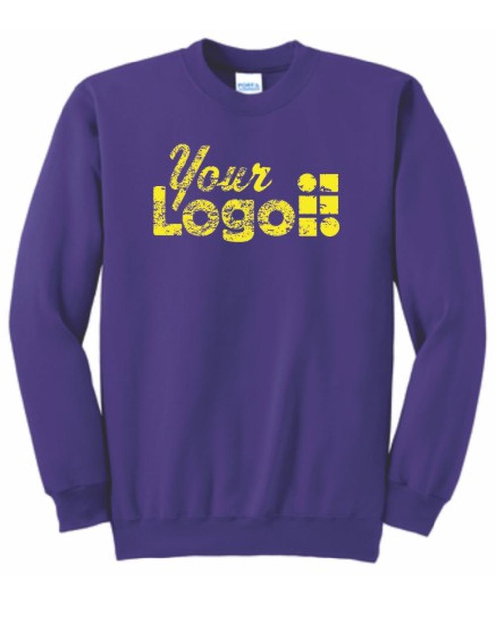 Port & Company Ultimate Crewneck Custom Sweatshirt, color: Purple