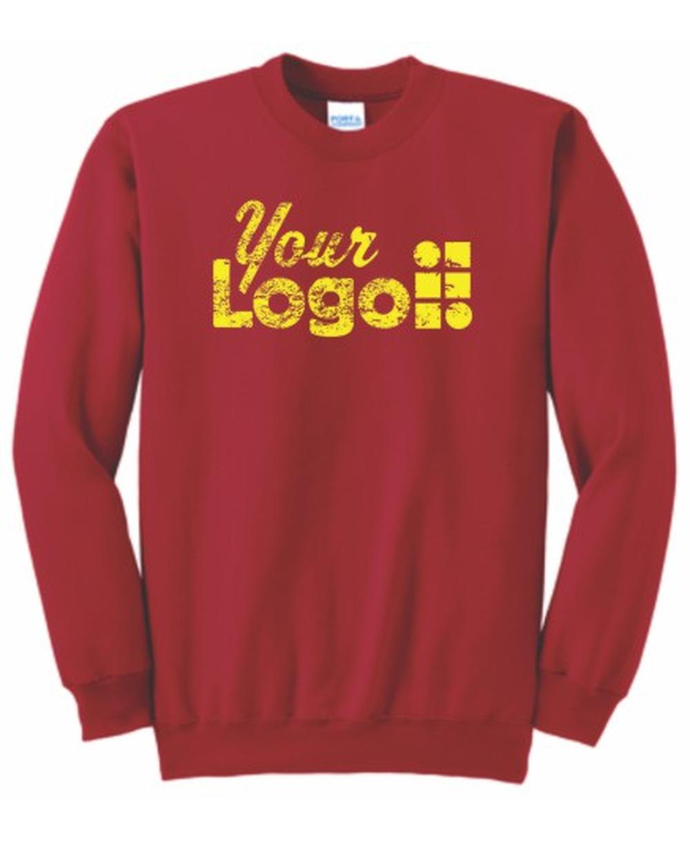 Port & Company Ultimate Crewneck Custom Sweatshirt, color: Red