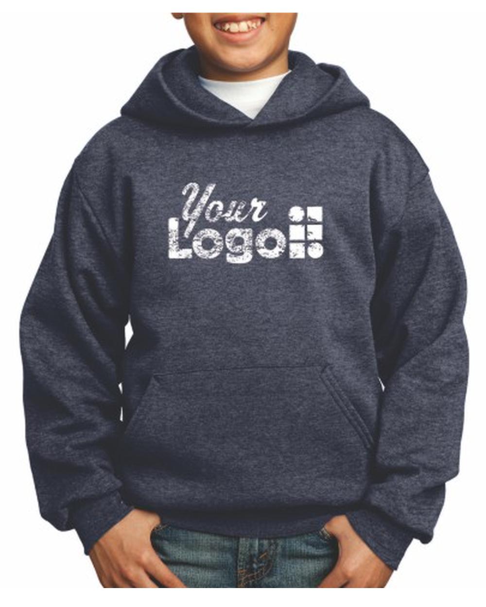 Port & Company Ultimate Custom Hoodie, color: Heather Navy