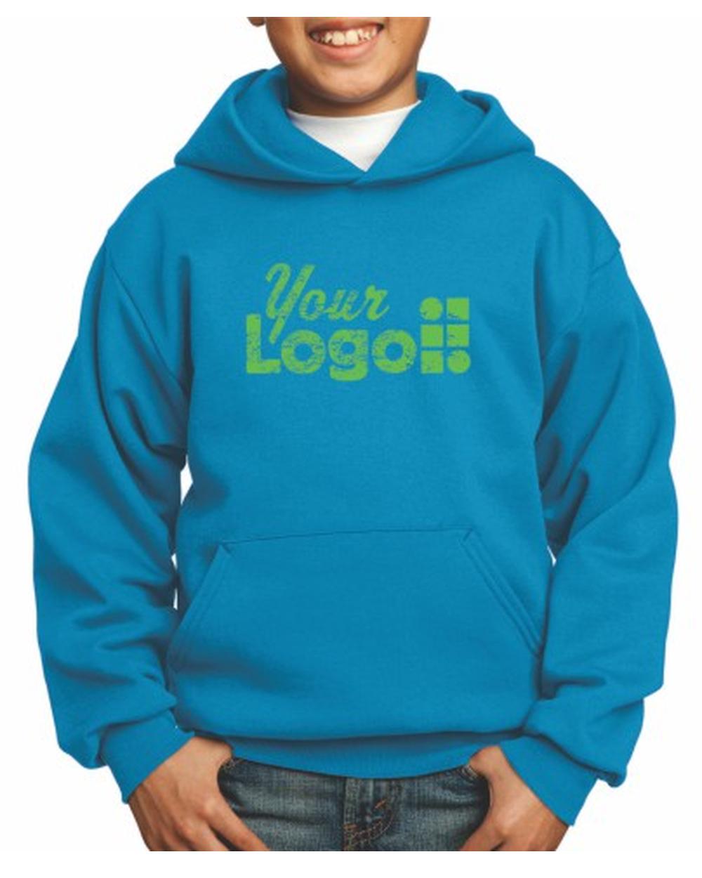 Port & Company Ultimate Custom Hoodie, color: Neon Blue