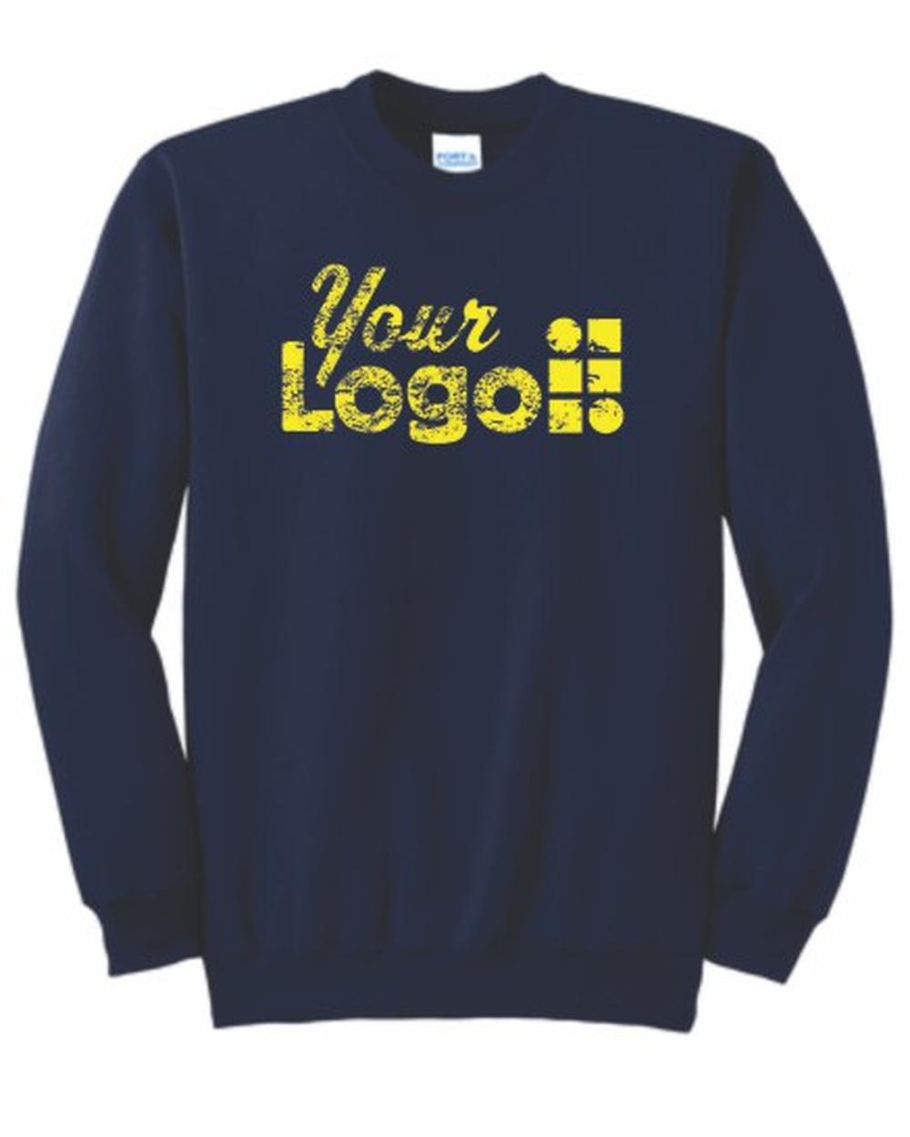 Port & Company Ultimate Crewneck Custom Sweatshirt, color: Navy