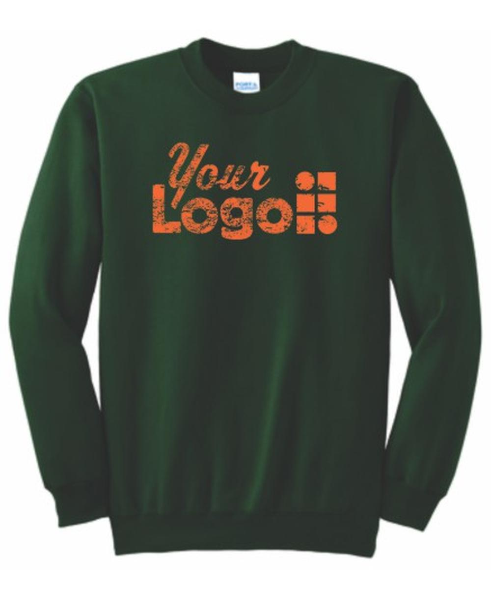Port & Company Ultimate Crewneck Custom Sweatshirt, color: Dark Green