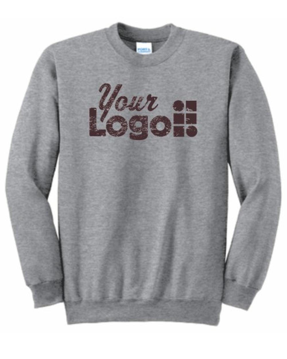 Port & Company Ultimate Crewneck Custom Sweatshirt, color: Athletic Heather