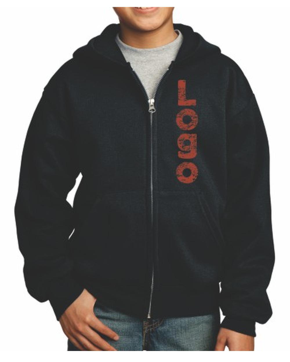 Port & Company Ultimate Full-Zip Custom Hoodie, color: Jet Black