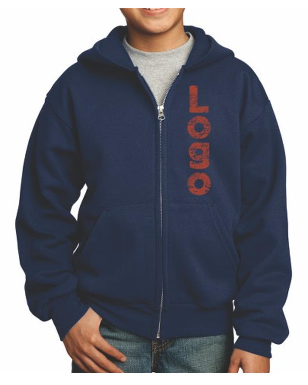 Port & Company Ultimate Full-Zip Custom Hoodie, color: Navy