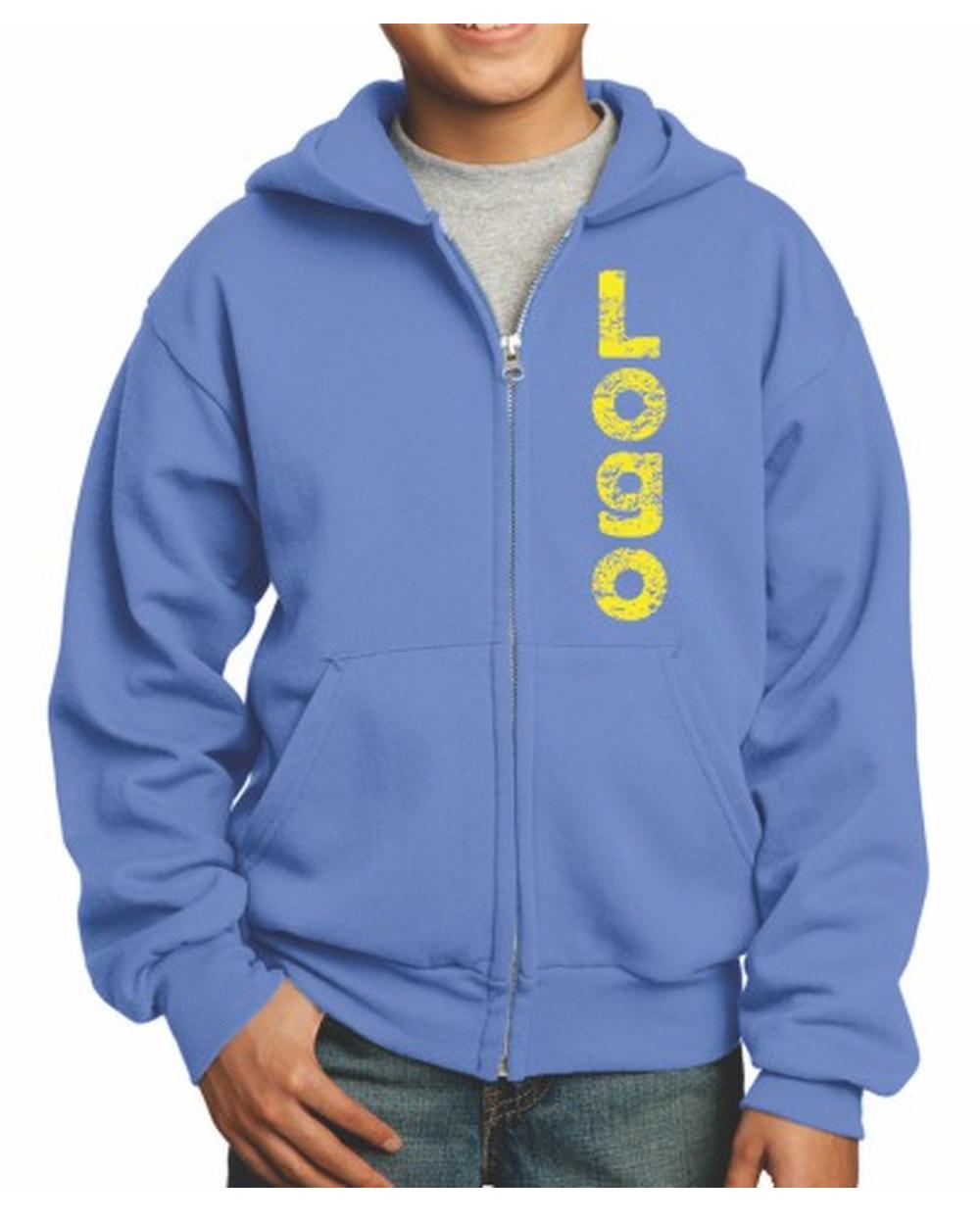 Port & Company Ultimate Full-Zip Custom Hoodie, color: Carolina Blue