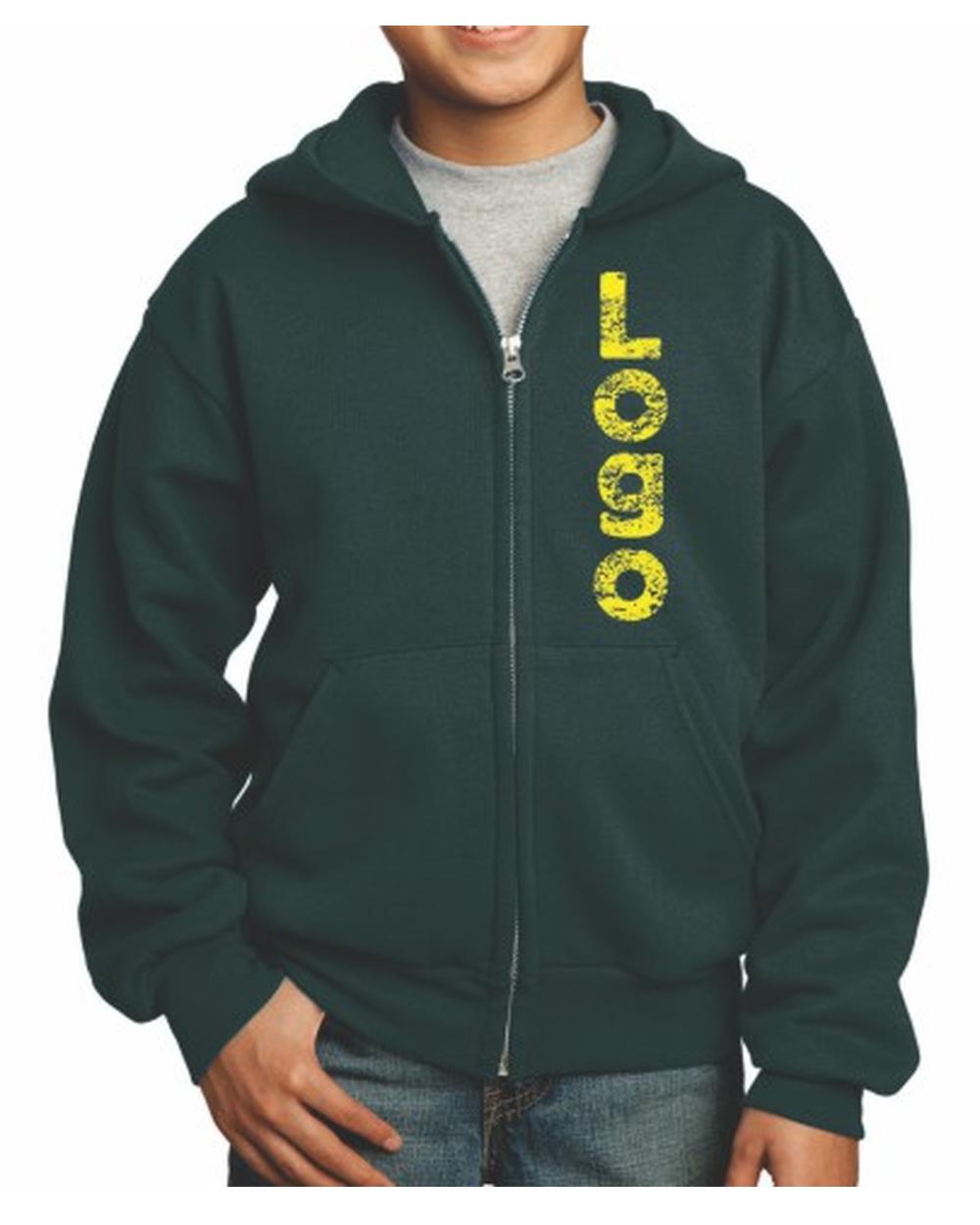 Port & Company Ultimate Full-Zip Custom Hoodie, color: Dark Green