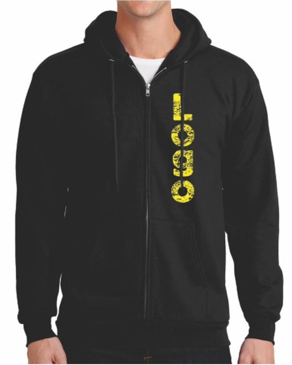 Port & Company Ultimate Full-Zip Custom Hoodie, color: Jet Black