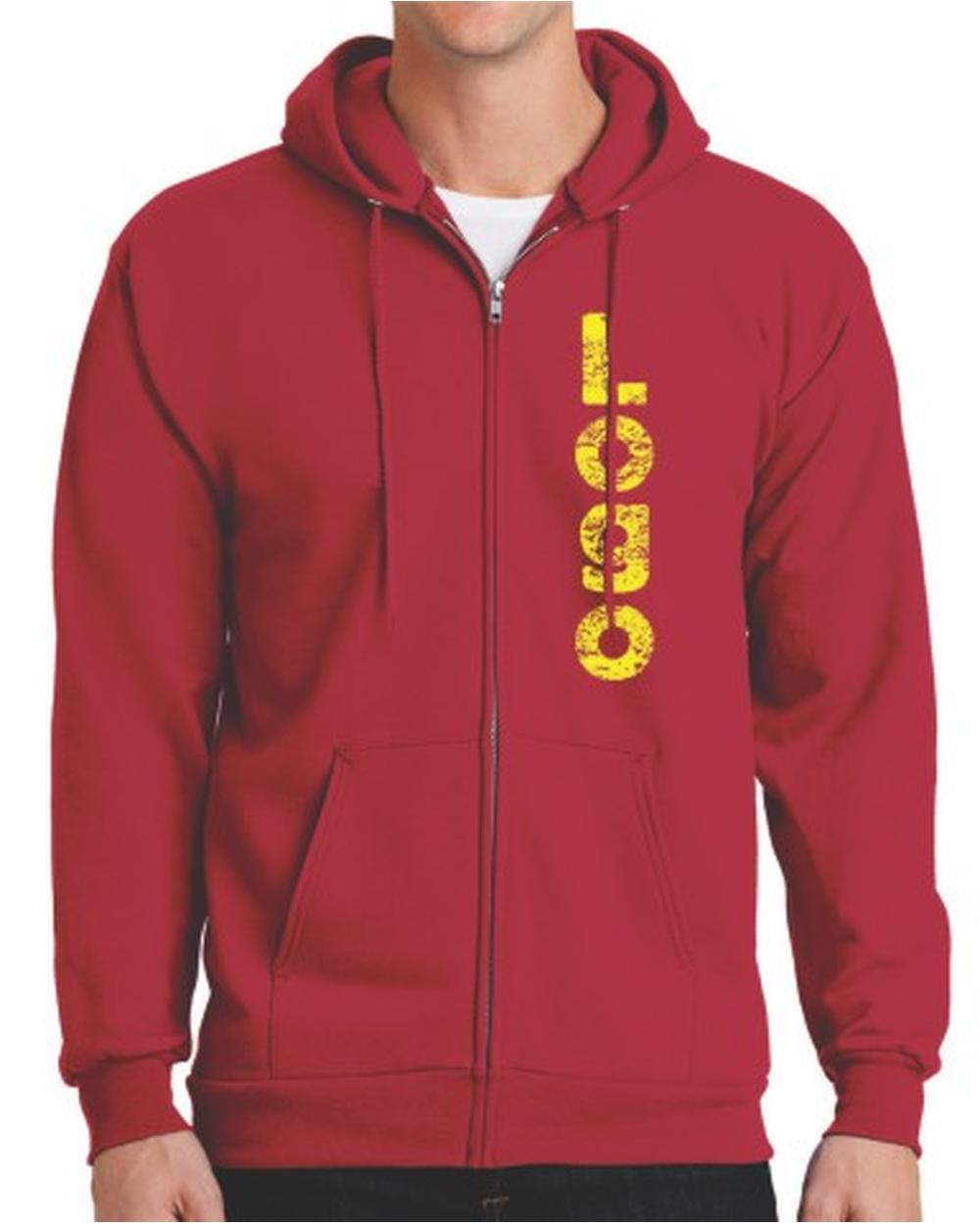 Port & Company Ultimate Full-Zip Custom Hoodie, color: Red