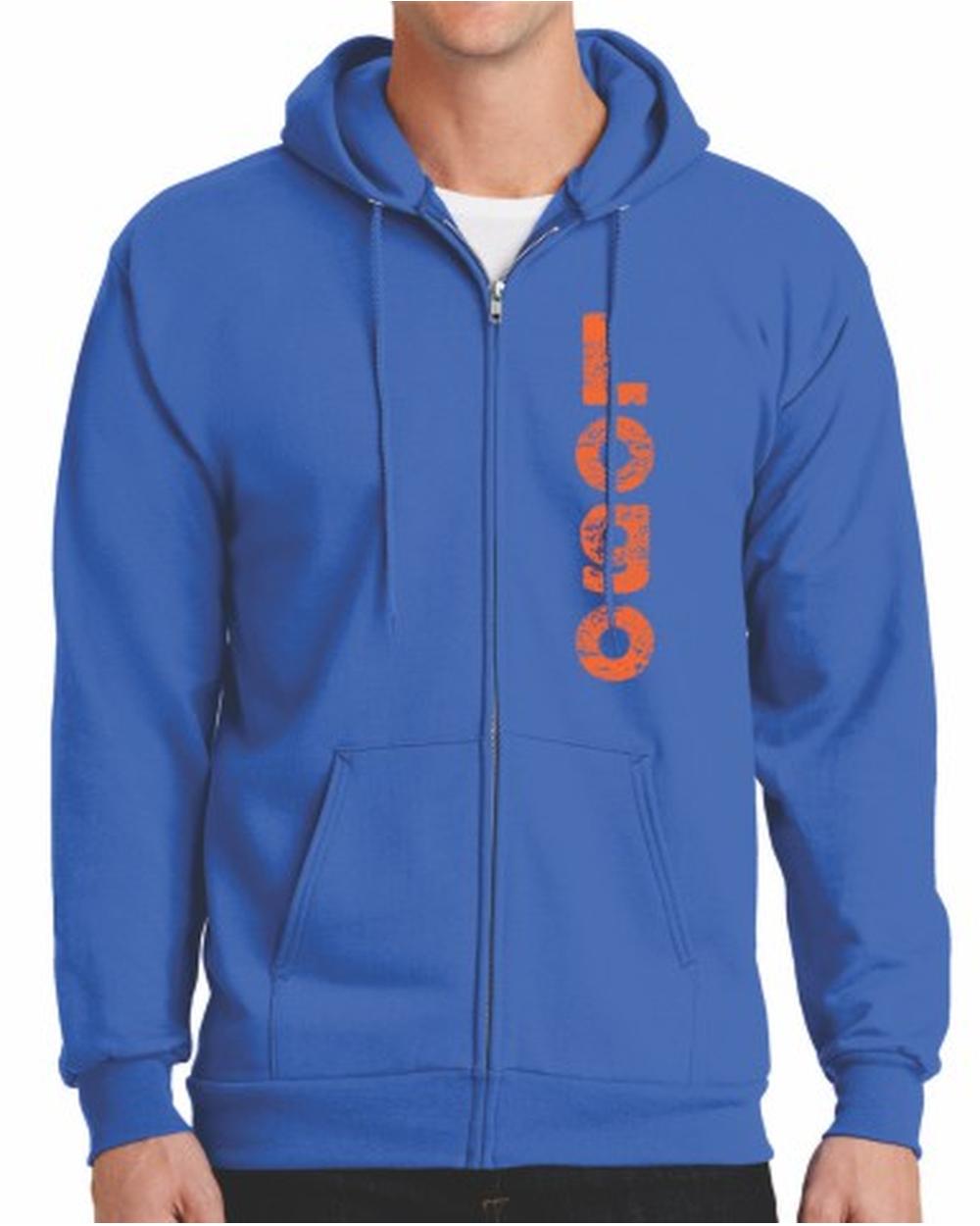 Port & Company Ultimate Full-Zip Custom Hoodie, color: Royal