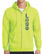 Port & Company Ultimate Full-Zip Custom Hoodie, color: Safety Green