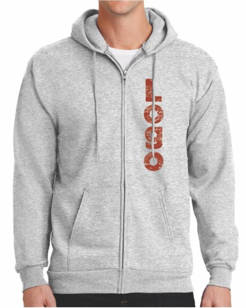 Port & Company Ultimate Full-Zip Custom Hoodie, color: Ash