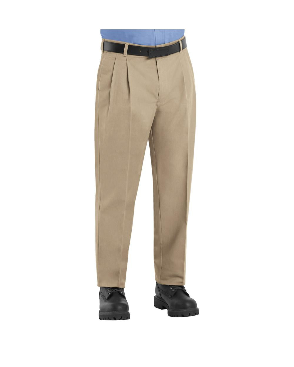 RedKap Pleated-Front Twill Work Pant, color: Khaki