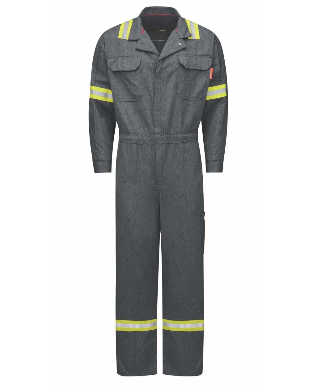 Bulwark IQ Series Nomex Lightweight Mobility Hi-Vis Flame Resistant Coverall, color: Dark Grey