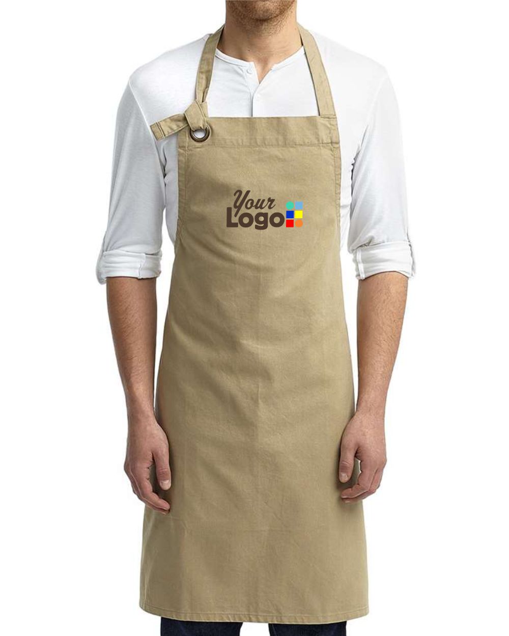 Artisan Collection by Reprime Calibre Heavy Cotton Canvas Custom Bib Apron, color: Khaki