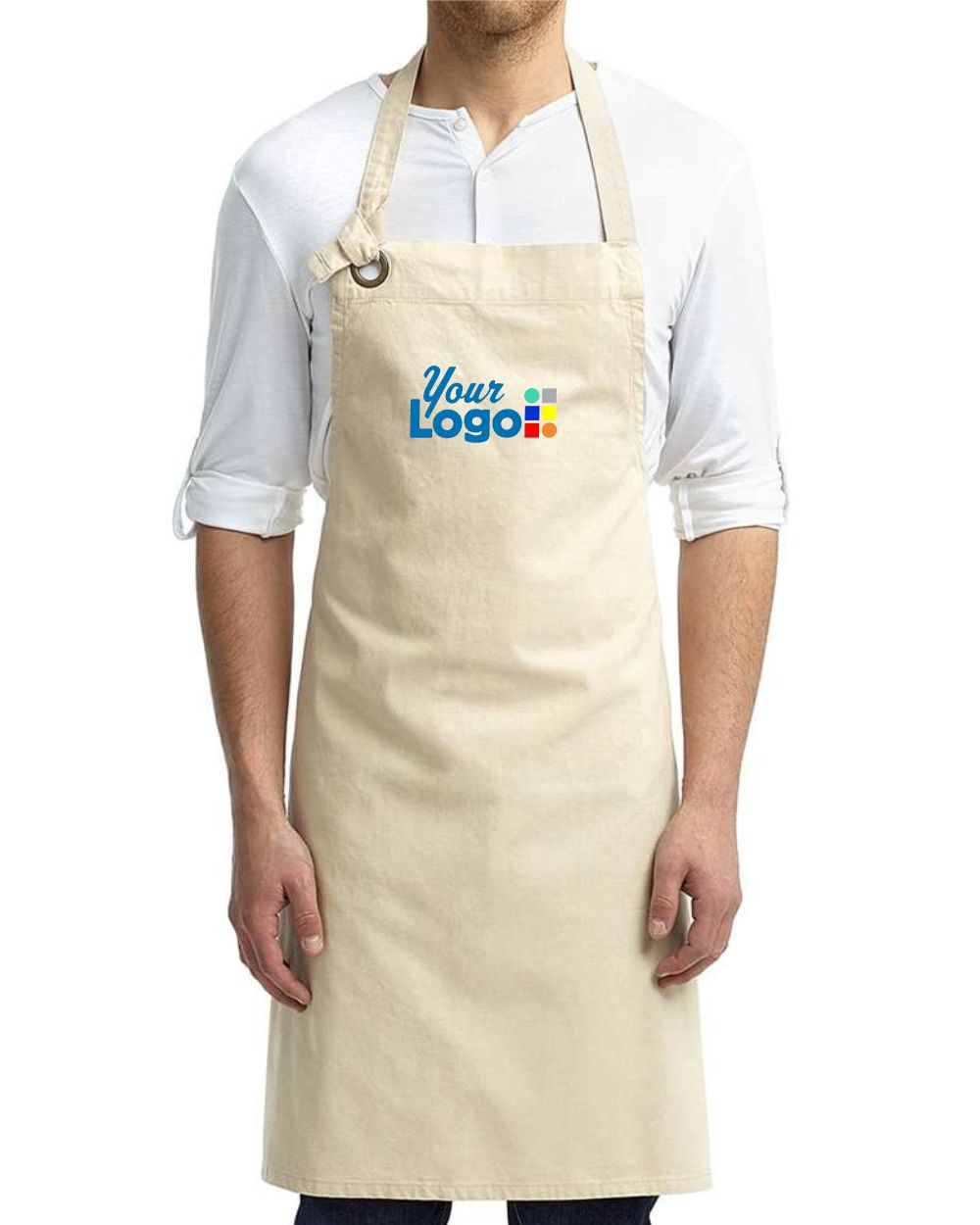 Artisan Collection by Reprime Calibre Heavy Cotton Canvas Custom Bib Apron, color: Natural