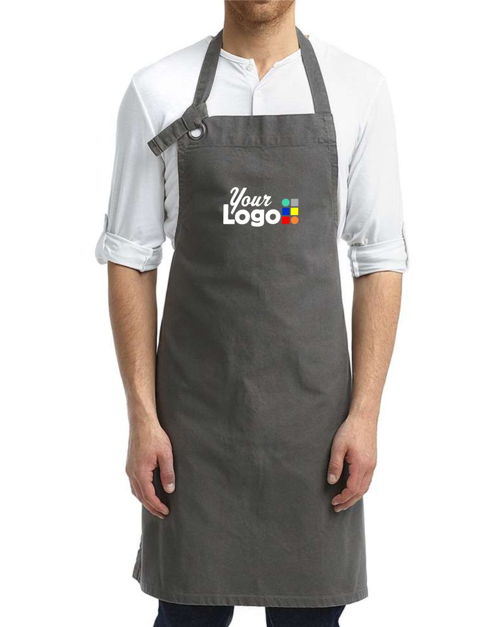 Artisan Collection by Reprime Calibre Heavy Cotton Canvas Custom Bib Apron, color: Dark Grey