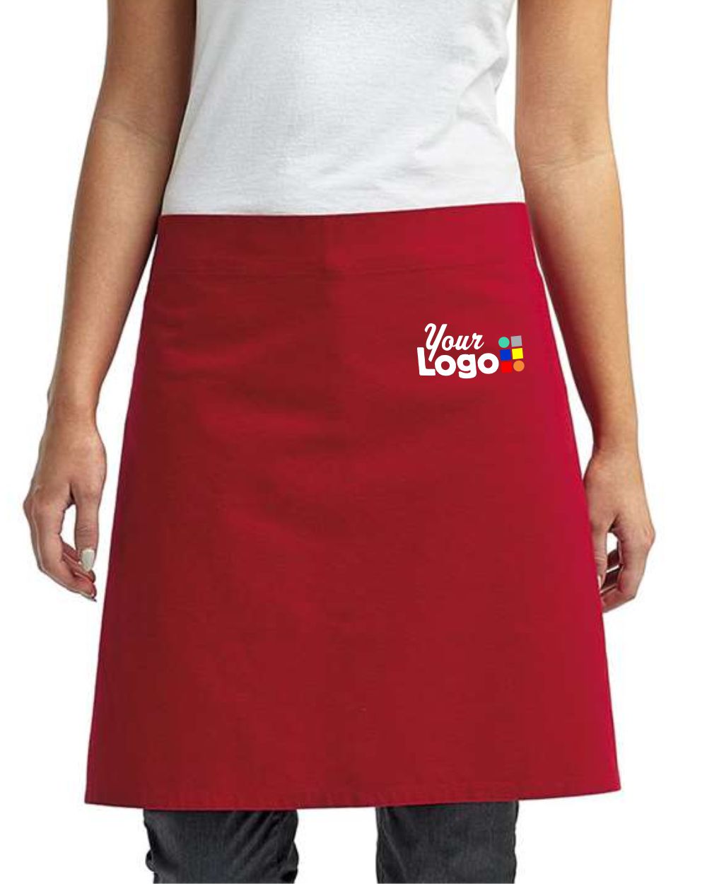 Artisan Collection by Reprime Calibre Heavy Cotton Canvas Waist Apron, color: Red