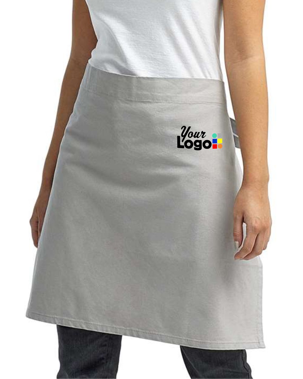 Artisan Collection by Reprime Calibre Heavy Cotton Canvas Waist Apron, color: Silver