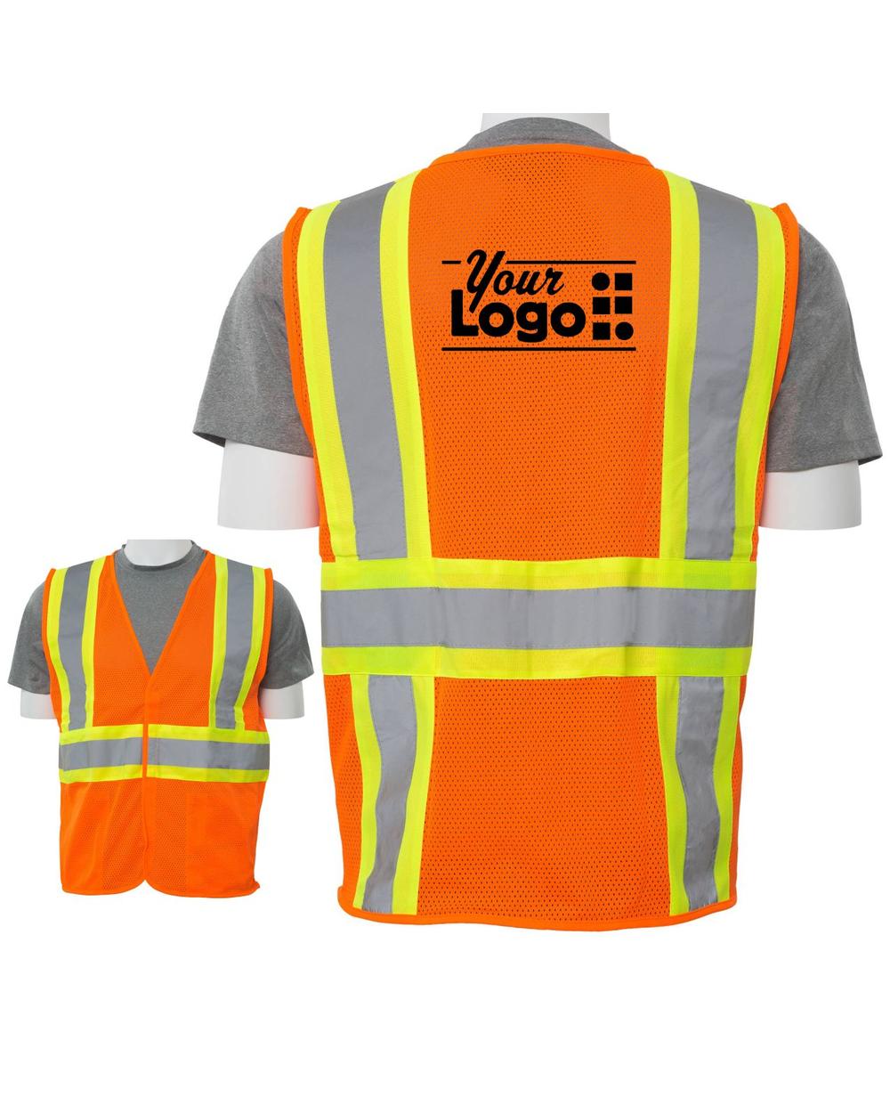 ERB Class-2 Mesh Hi-Visibility Custom Vest, color: Orange