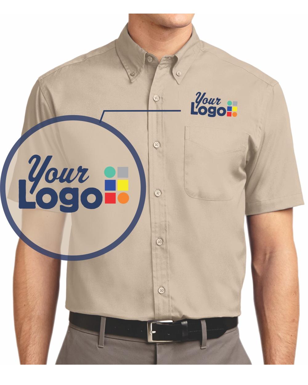 Port Authority S/S Easy Care Custom Shirt, color: Stone