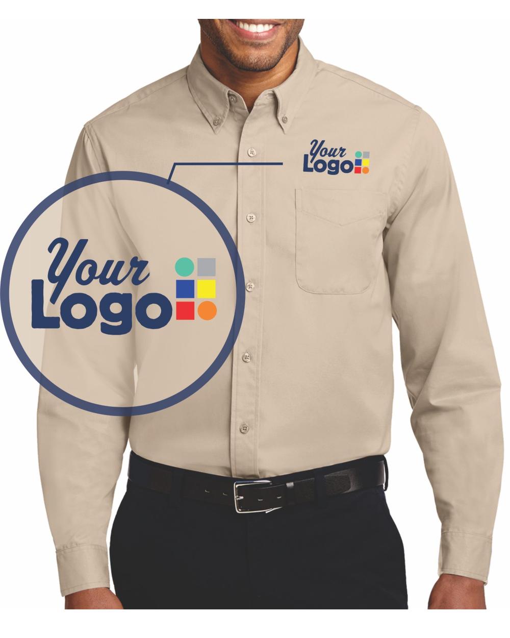 Port Authority L/S Easy Care Custom Shirt, color: Stone