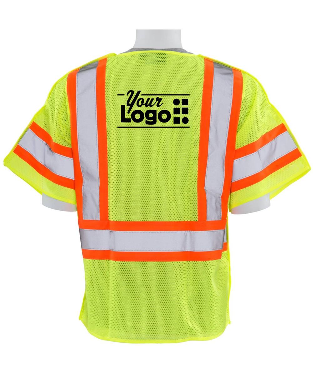 ERB 5-Point Breakaway Class-3 Hi-Visibility Custom Vest, color: Lime