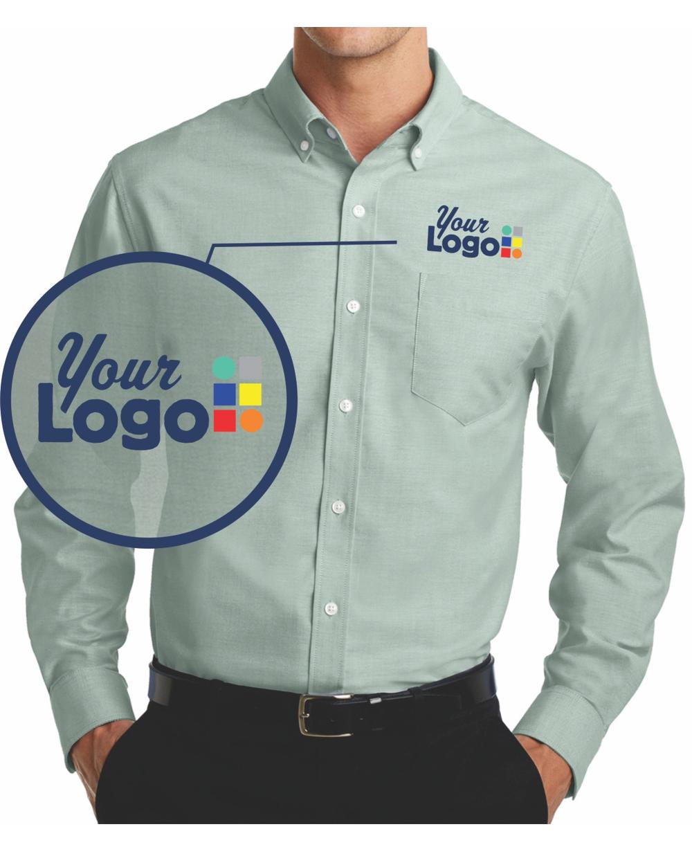 Port Authority L/S Superpro Oxford Custom Shirt, color: Green