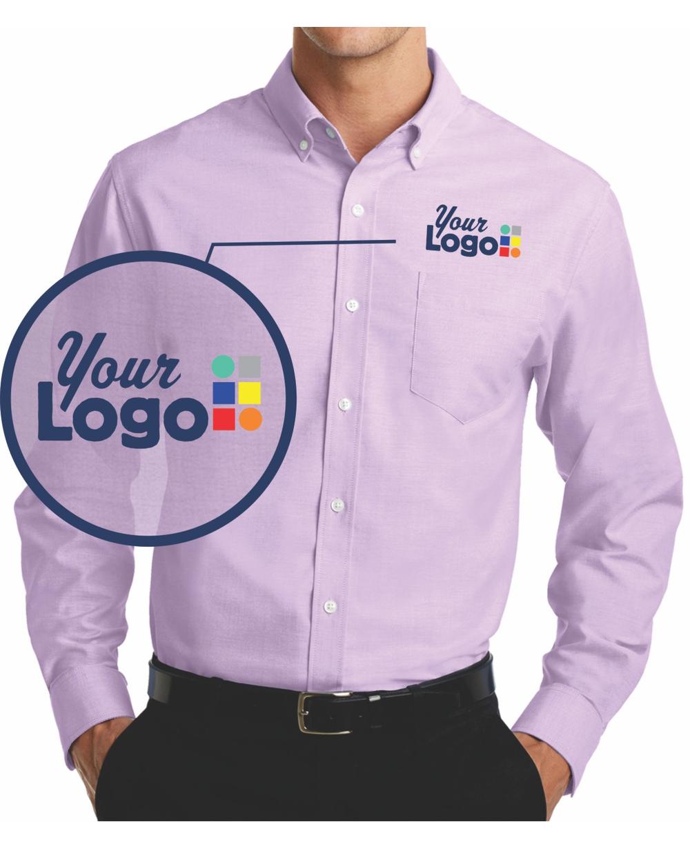 Port Authority L/S Superpro Oxford Custom Shirt, color: Soft Purple