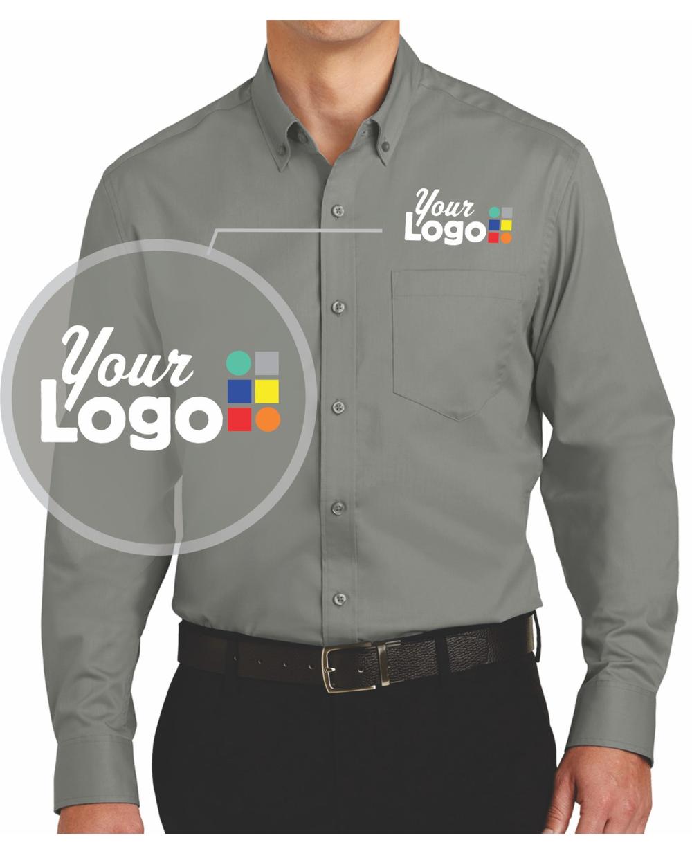 Port Authority L/S SuperPro Twill Custom Shirt, color: Monument Grey