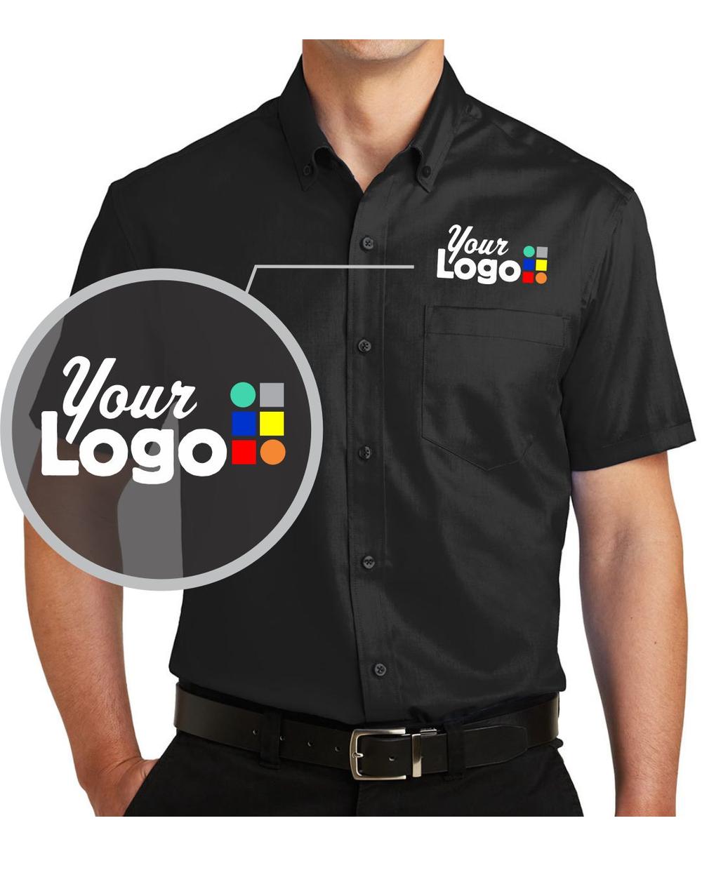 Port Authority S/S SuperPro Twill Custom Shirt, color: Black