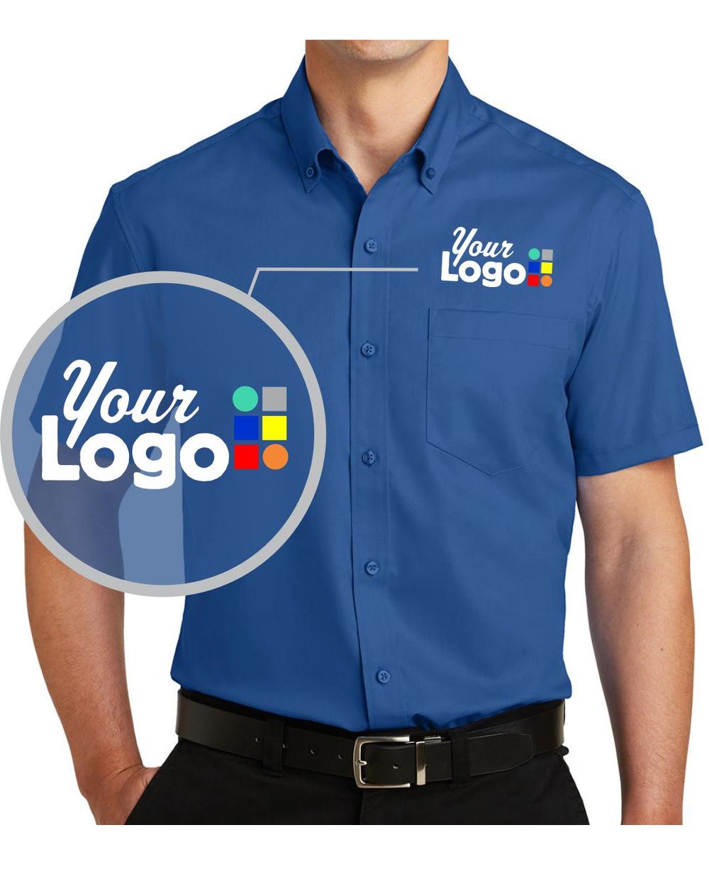 Port Authority S/S SuperPro Twill Custom Shirt, color: True Blue