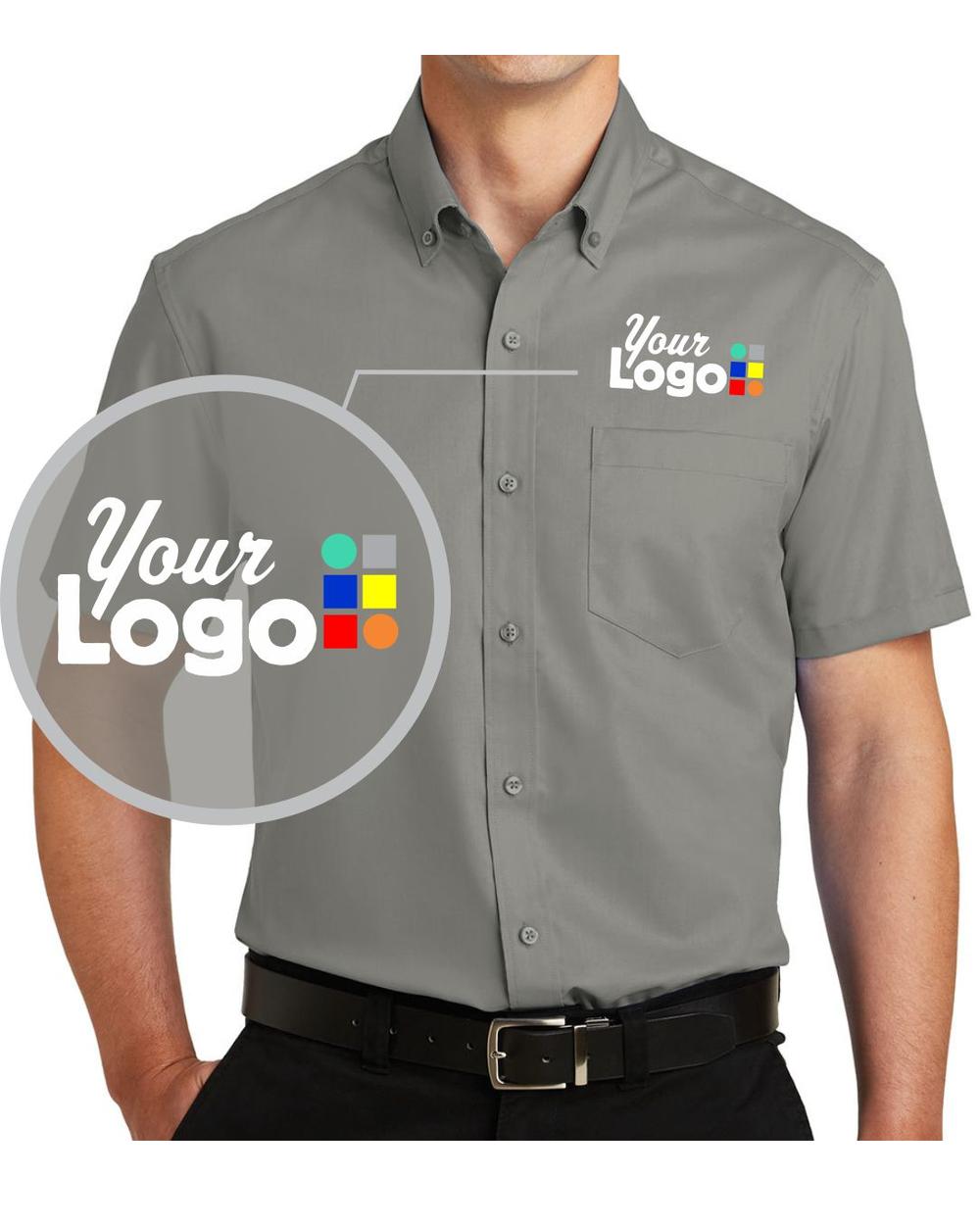 Port Authority S/S SuperPro Twill Custom Shirt, color: Monument Grey