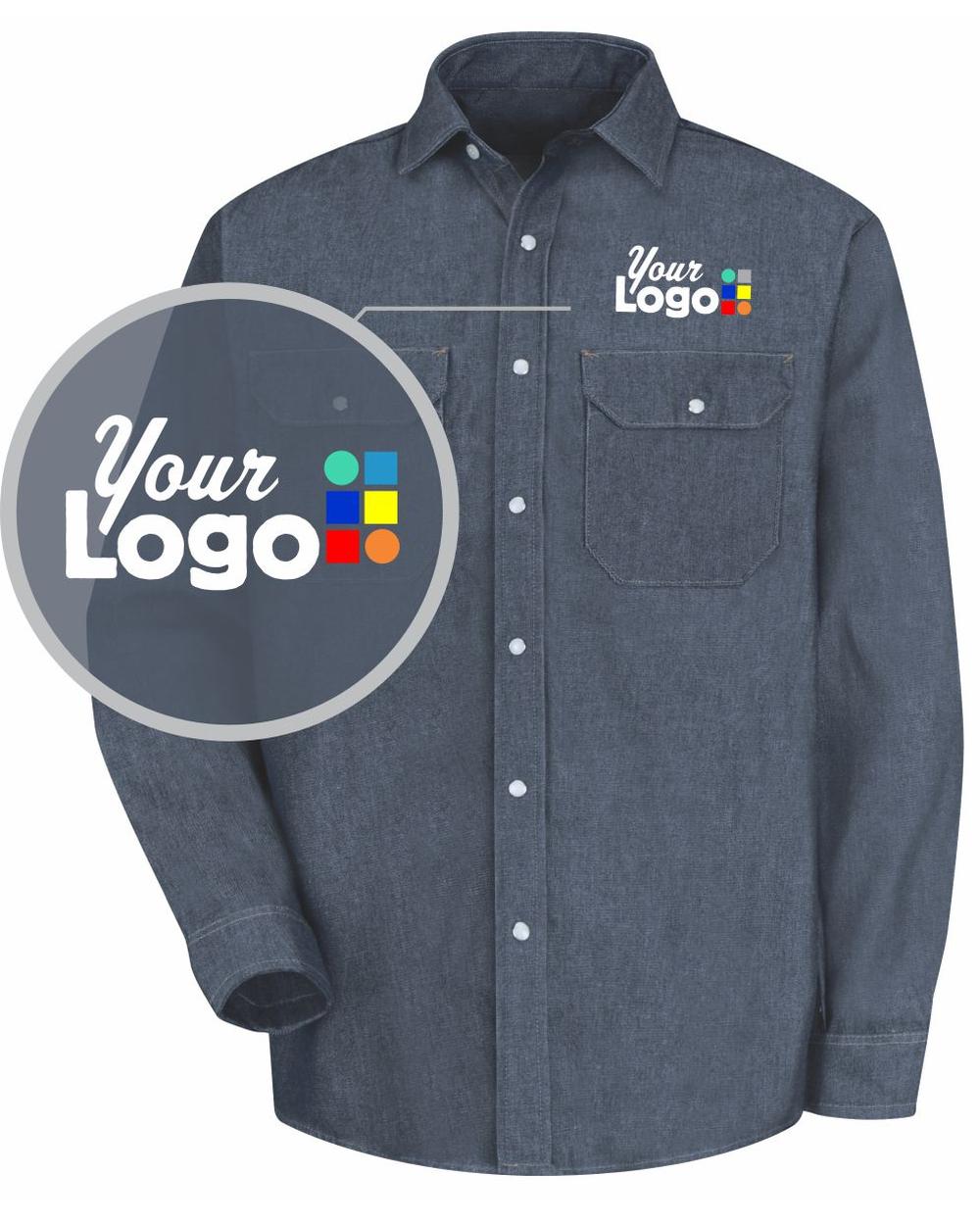 RedKap L/S Deluxe Denim Custom Shirt, color: Denim