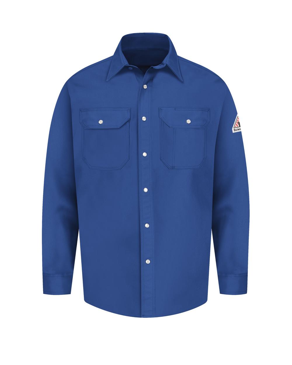 Bulwark L/S Snap Front Uniform Excel Flame Resistant Shirt, color: Royal