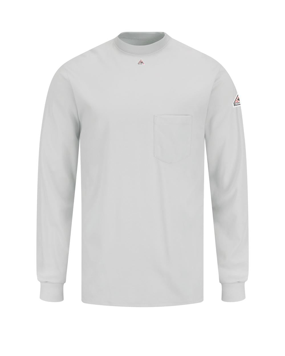 Bulwark L/S Tagless-Excel Flame Resistant T-Shirt, color: Grey