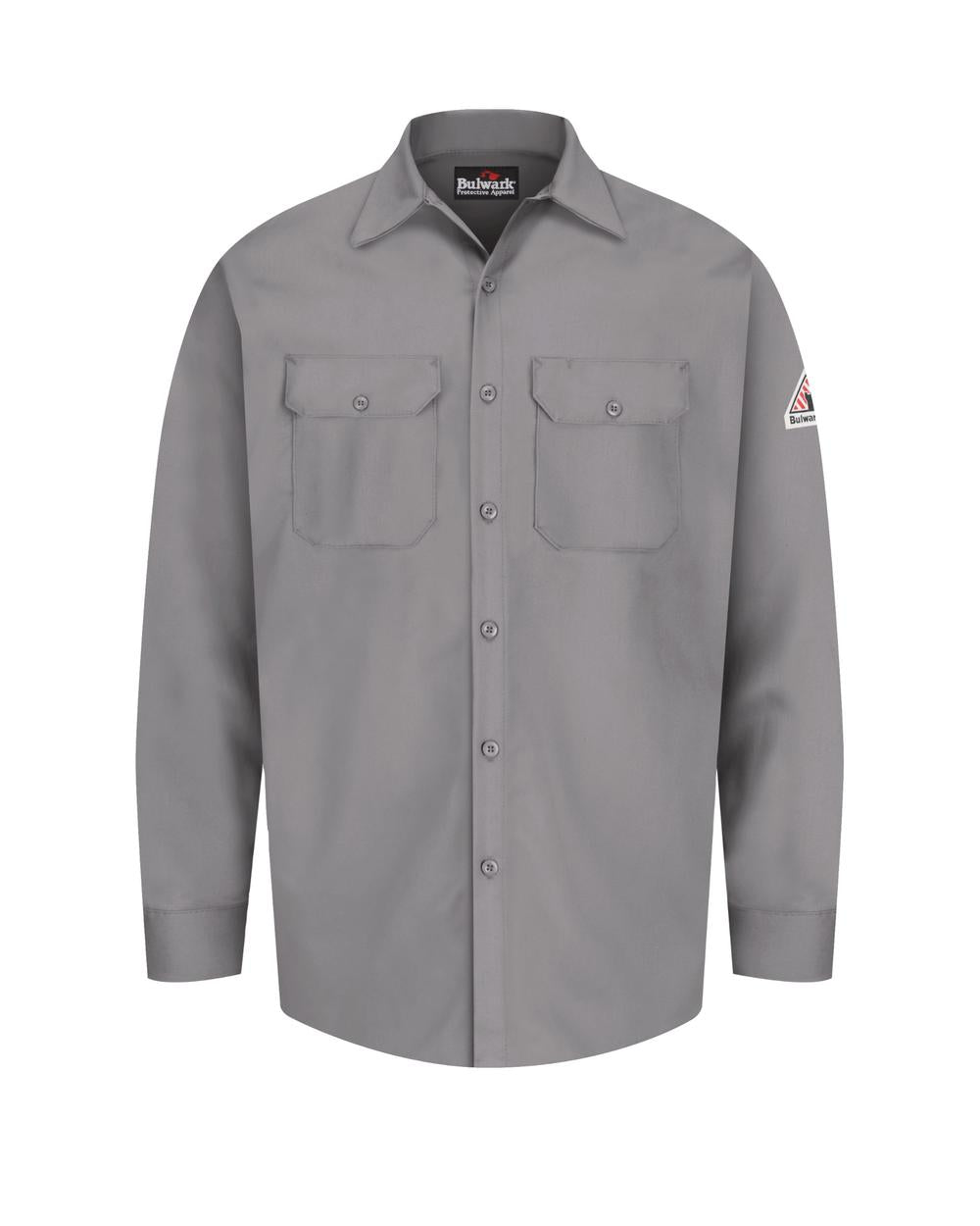 Bulwark L/S Excel Flame Resistant Shirt, color: Silver Grey