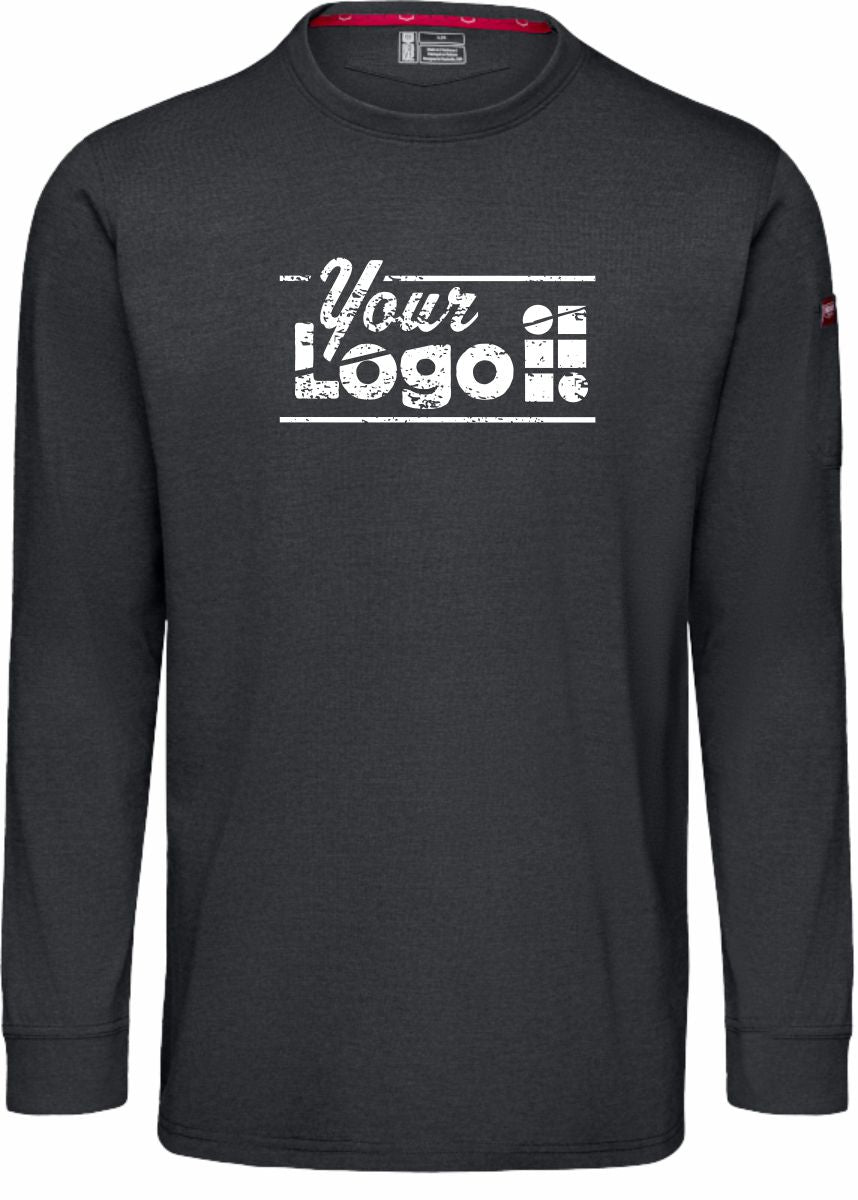 RedKap L/S Wicking Blend Hard-Working Custom T-Shirt, color: Obsidian Heather
