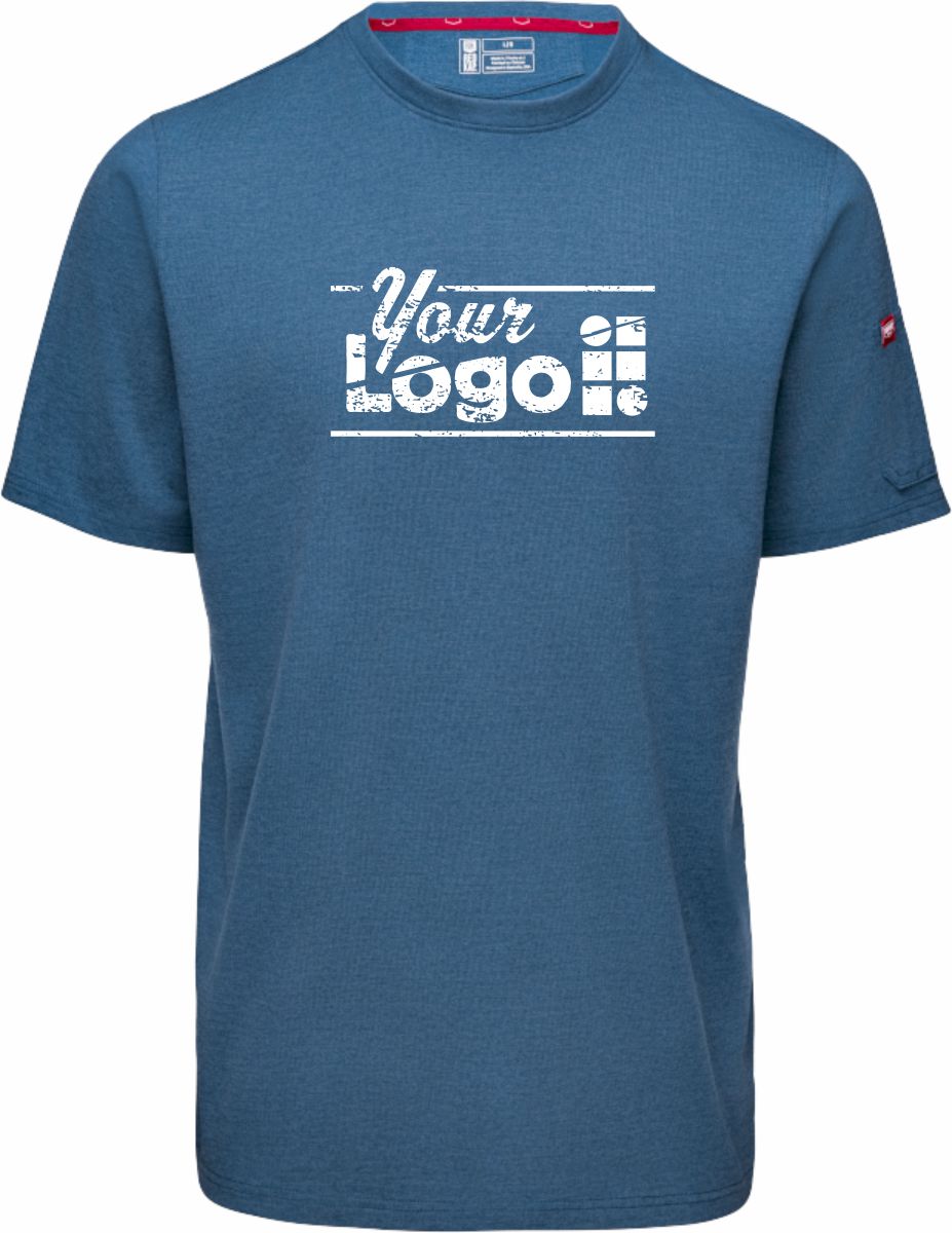 RedKap S/S Wicking Blend Hard-Working Custom T-Shirt, color: Insignia Blue Heather