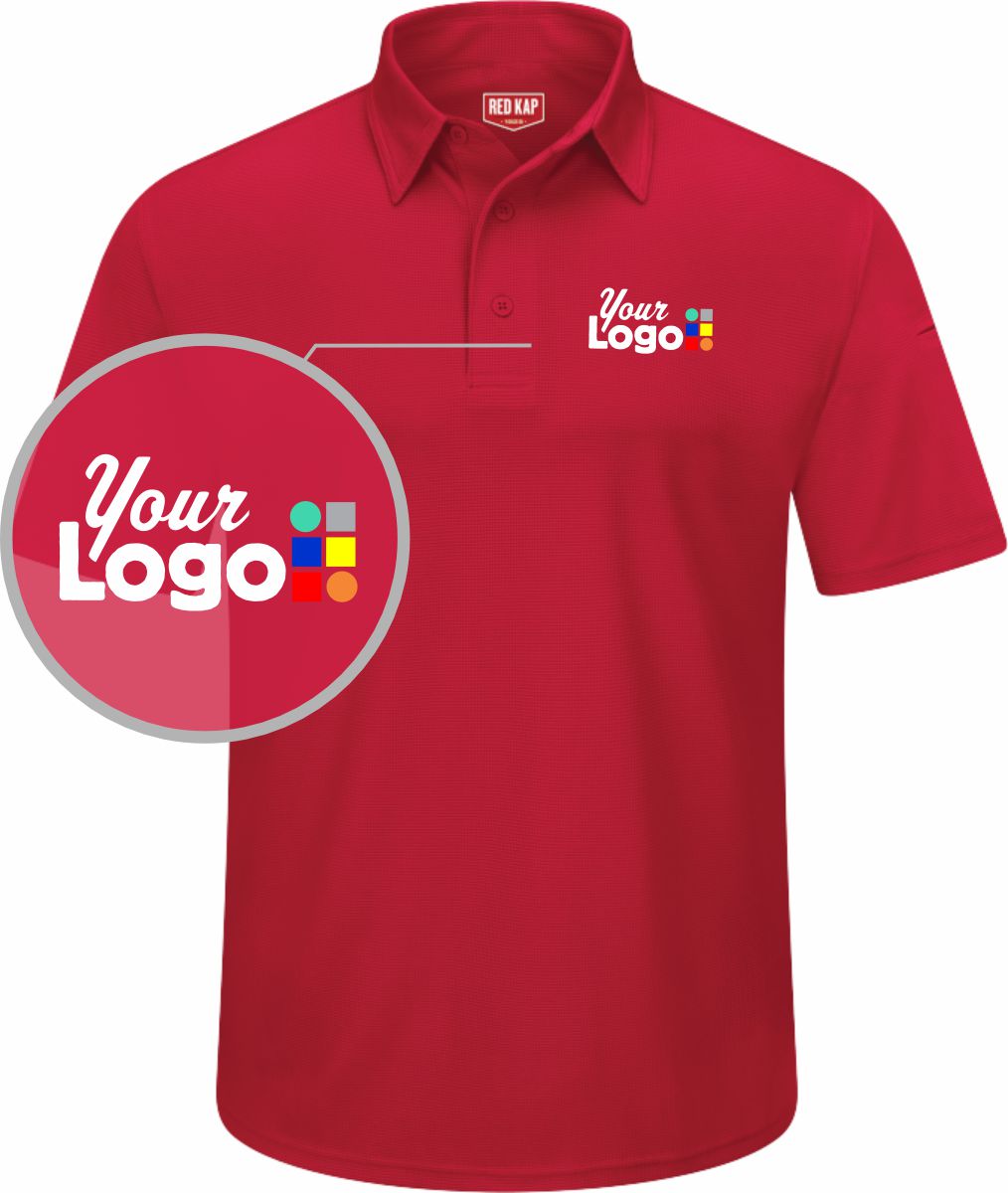 RedKap S/S Flex Series Pro Custom Golf Shirt, color: Red