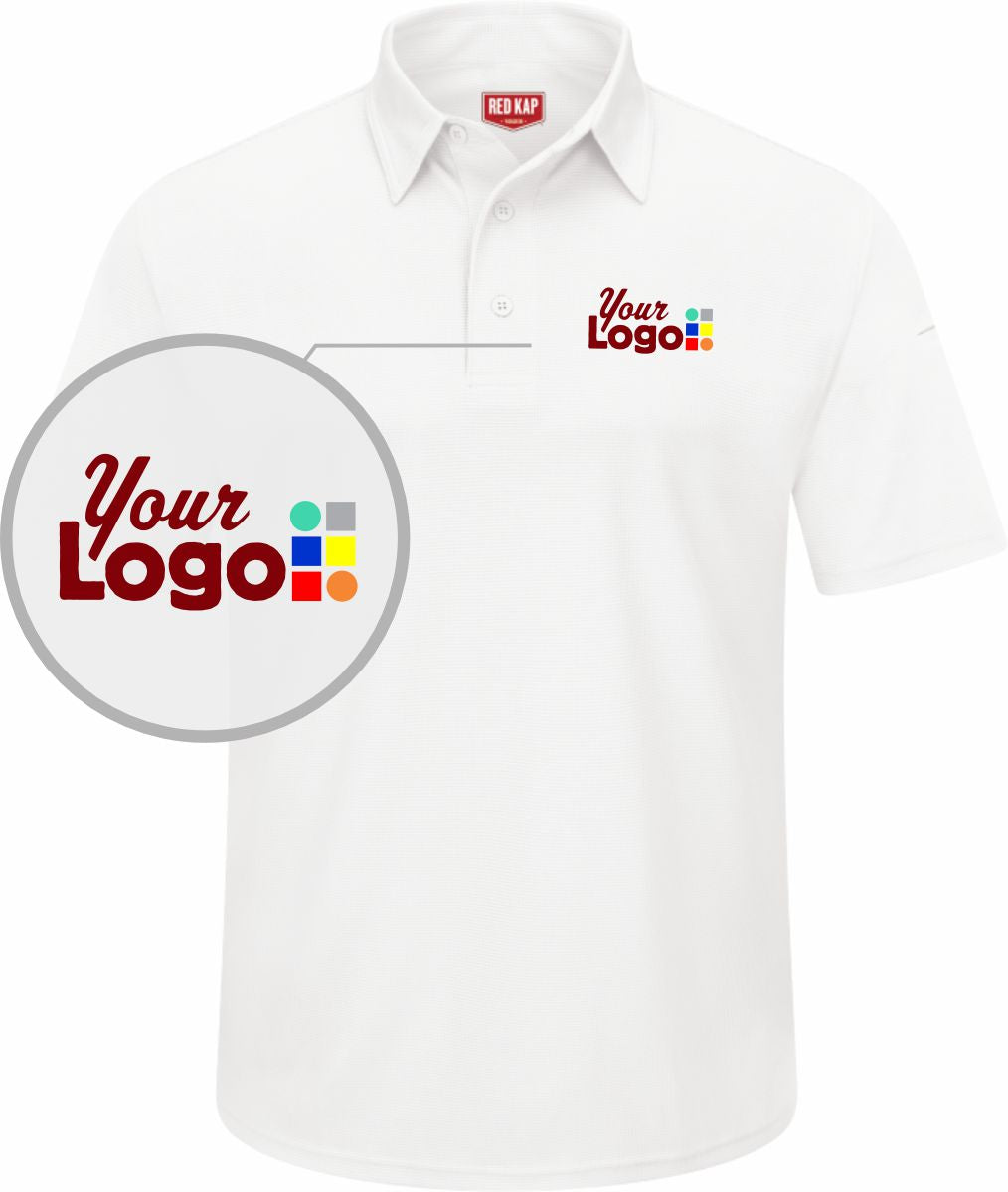 RedKap S/S Flex Series Pro Custom Golf Shirt, color: White
