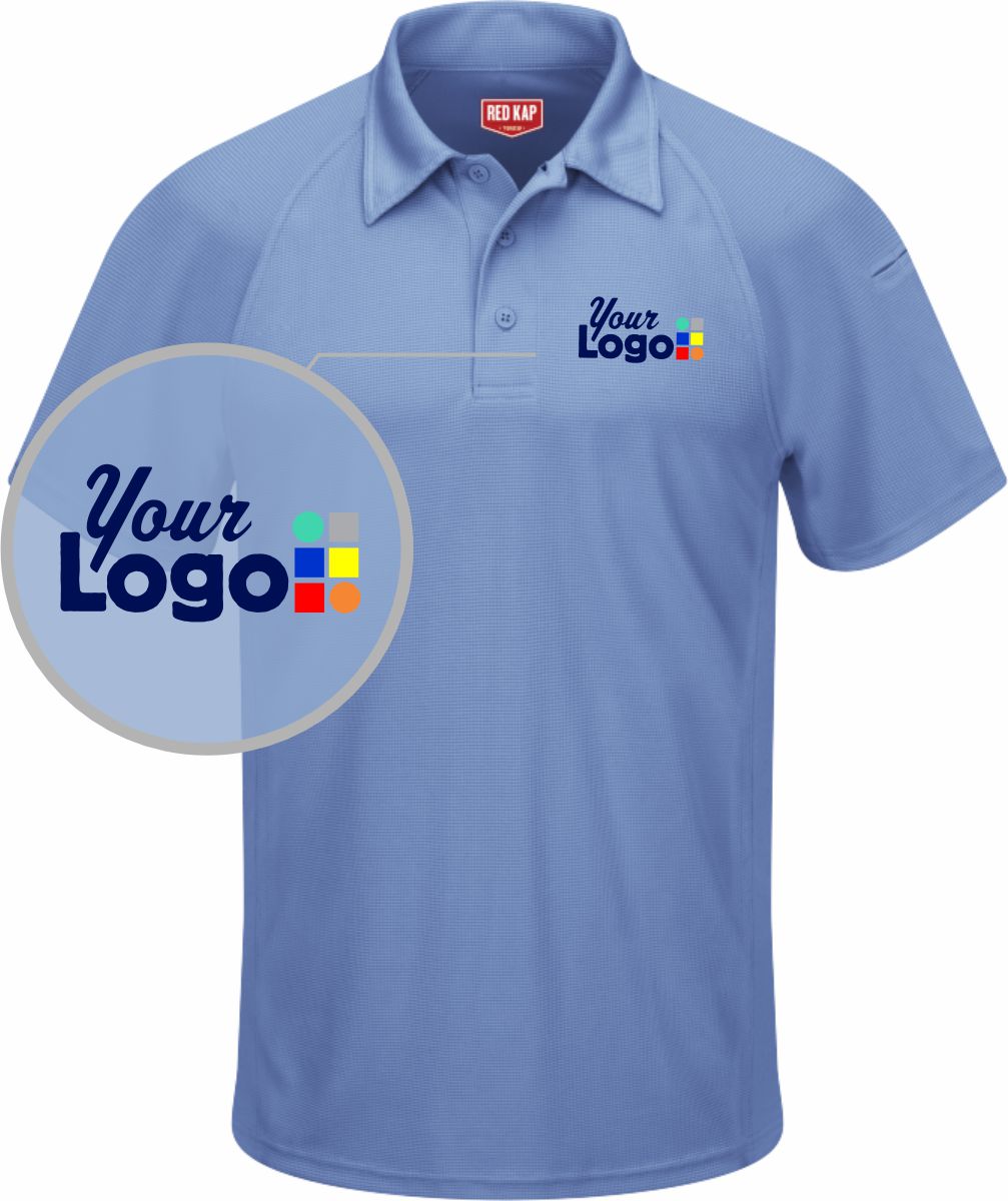 RedKap S/S Flex Series Active Custom Golf Shirt, color: Medium Blue