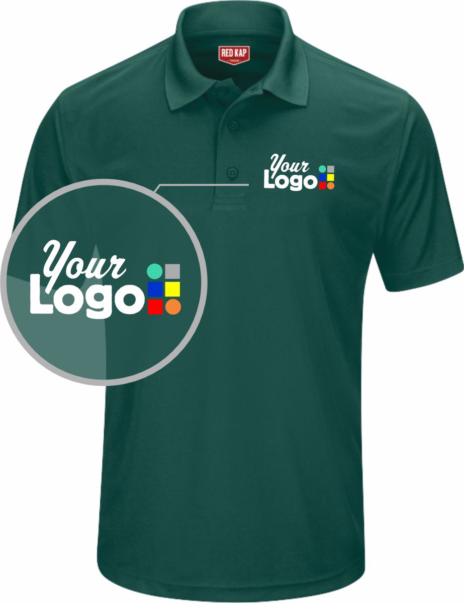 RedKap S/S Performance Knit Core Custom Golf Shirt, color: Hunter Green